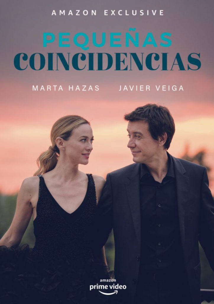 Cartel de la serie Pequeñas coincidencias, protagonizada por Marta Hazas y Javier Veiga